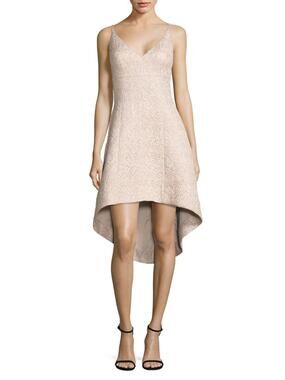 New Aidan Mattox Jacquard Hi-Low Flare Dress 6